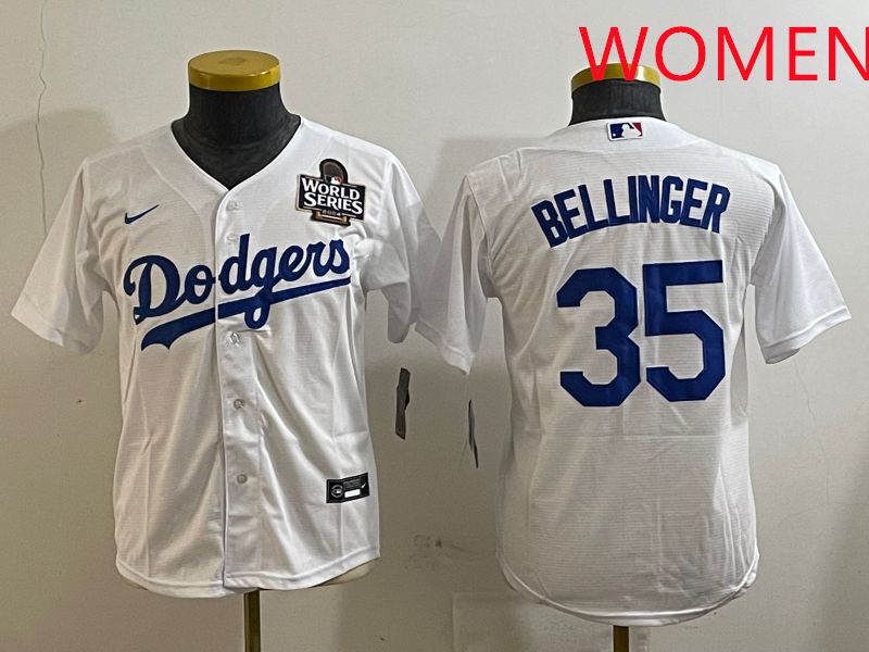 Women Los Angeles Dodgers #35 Bellinger White Game 2025 Nike MLB Jersey style 7